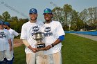 Baseball vs Babson  Wheaton College Baseball players celebrate their victory over Babson to win the NEWMAC Championship for the third year in a row. - (Photo by Keith Nordstrom) : Wheaton, baseball, NEWMAC